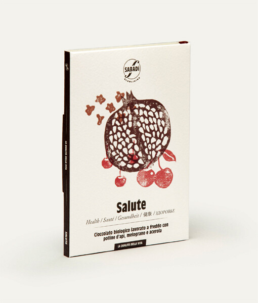 SALUTE - Cioccolato biologico con polline d’api, estratti di melograno e acerola 2 cioccolato crudo bio immunostimolante