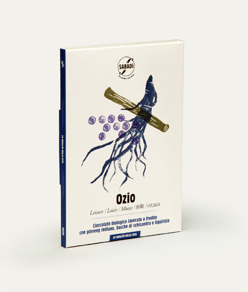 LEISURE - Cold-processed organic chocolate with liquorice root, Indian ginseng, and schisandra berries 3 cioccolato crudo bio antistress