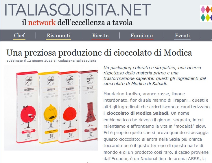 Cioccolato di Modica Sabad&igrave;
