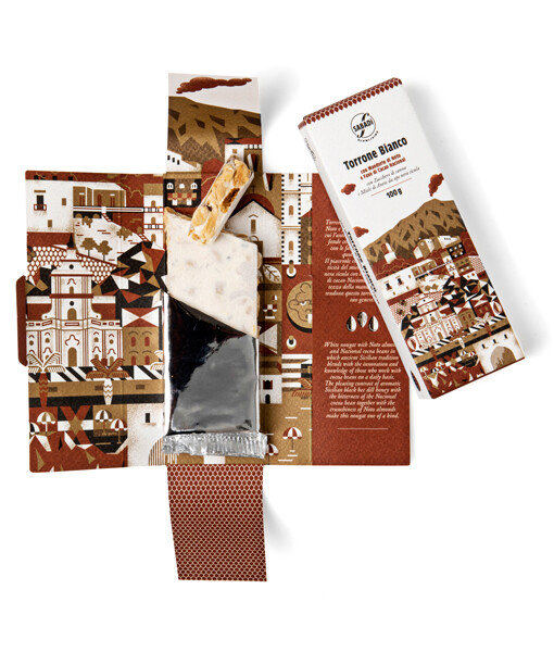 Torrone siciliano di mandorle romane di Noto e fave di cacao Nacional 4 torrone mandorle e fave di cacao