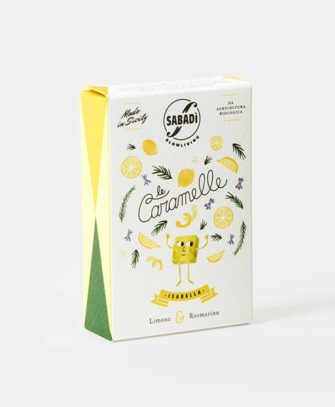 ISABELLA - Caramella dura fatta a mano, biologica, con miele di zagara da ape nera sicula, limone e rosmarino