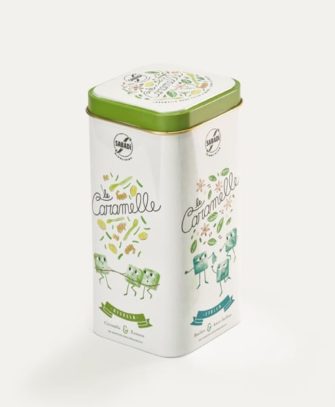 Scatola in latta di caramelle biologiche assortite - Erbe e Spezie