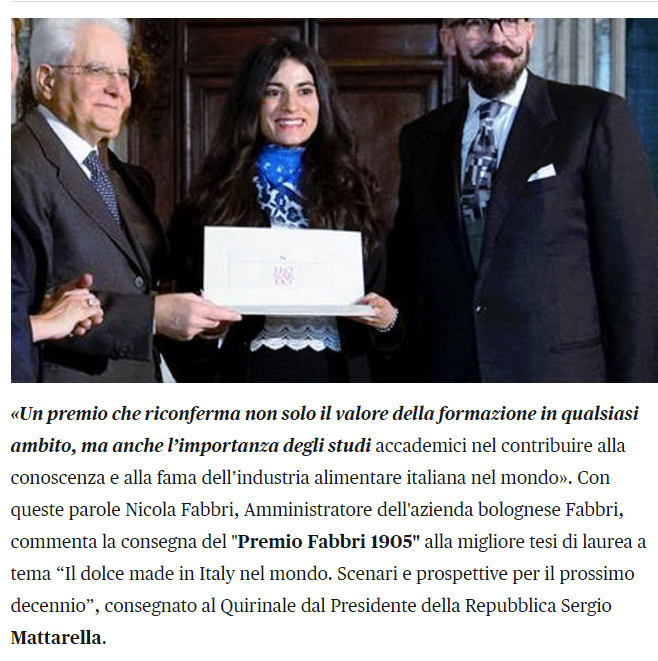 Tesi su Sabadì premiata dal Presidente Mattarella