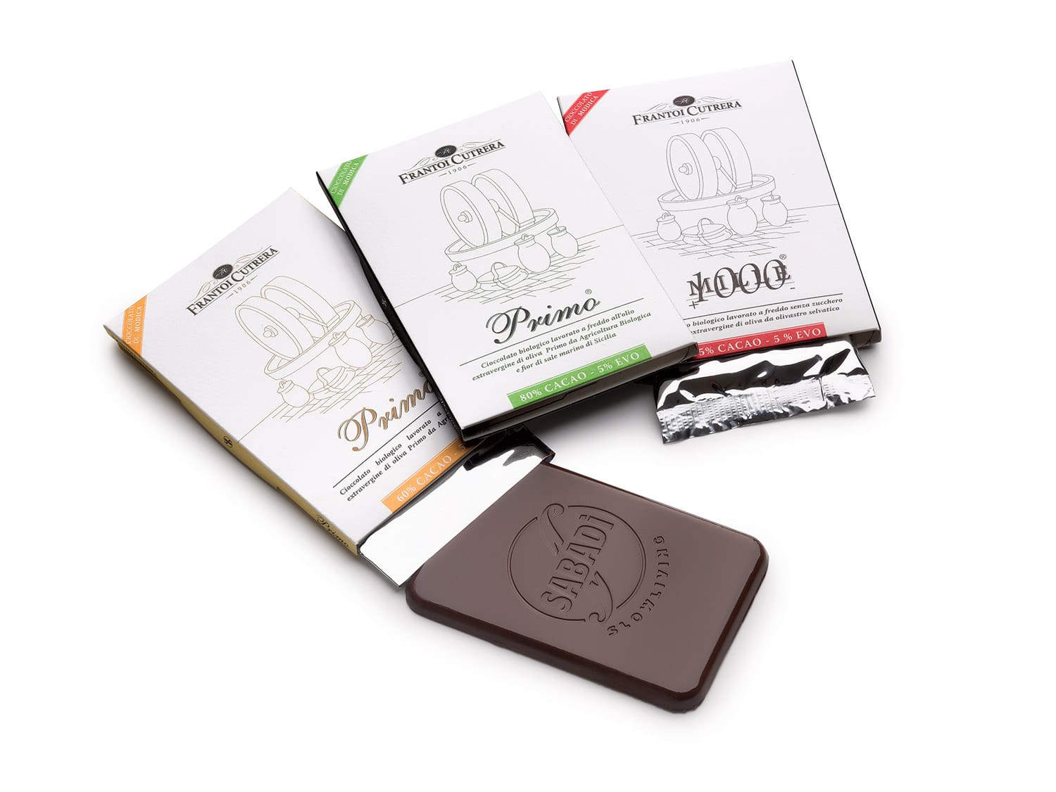Sabadì® & Frantoi Cutrera - Ecco il cioccolato lavorato a freddo all'olio EVO 1 Tavoletta LD