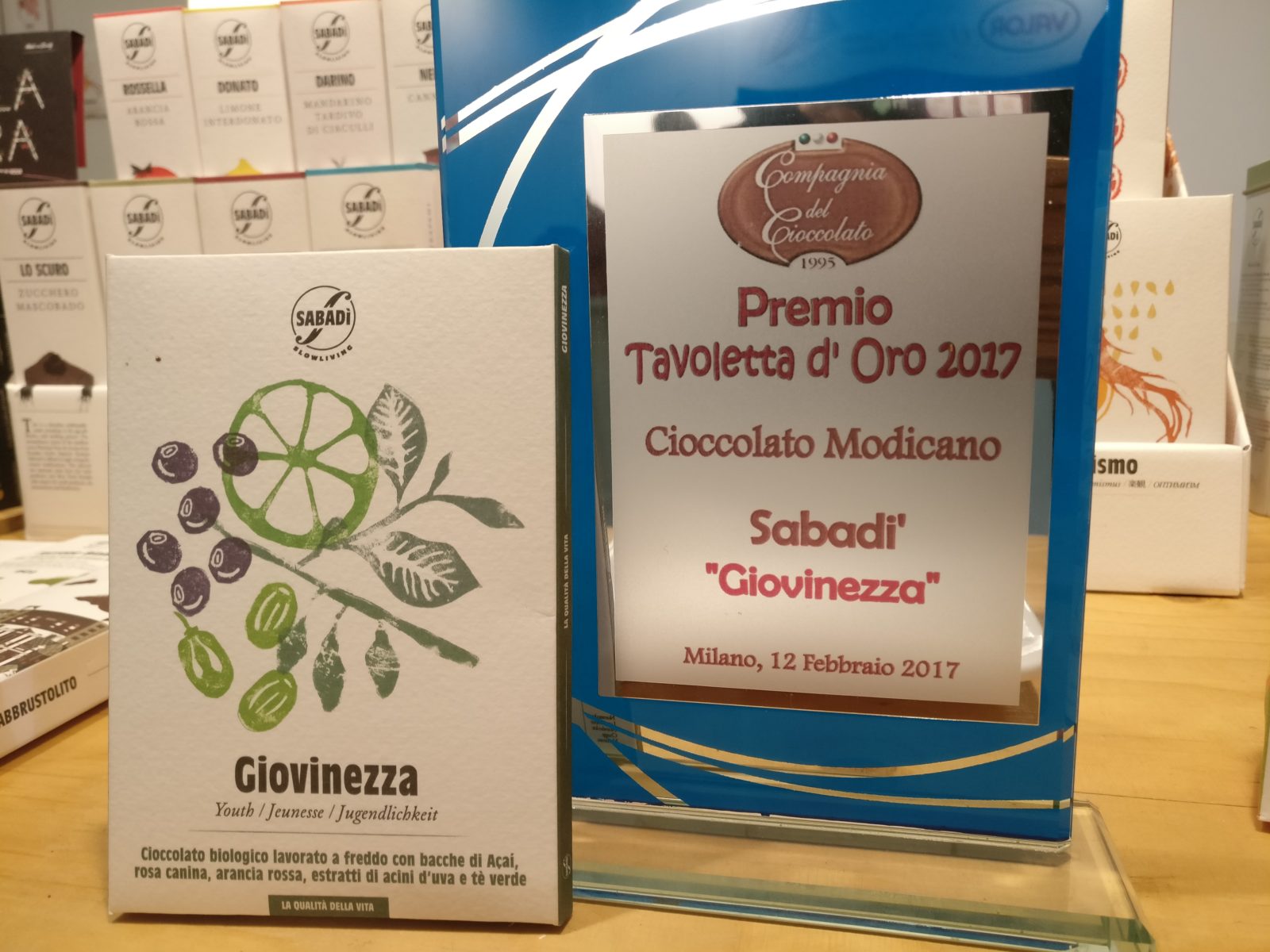 Sabadì è il Miglior Cioccolato di Modica 2017. Ed è il sesto anno consecutivo! 1 tavoletta d'oro 2017