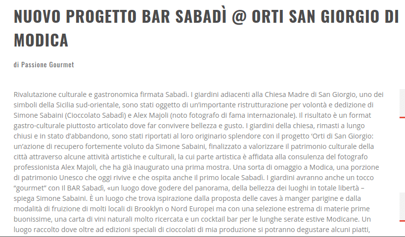 Passione Gourmet - Intervista